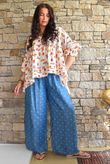 Essential Summer Chambray Spot Wide Leg Pant Mid